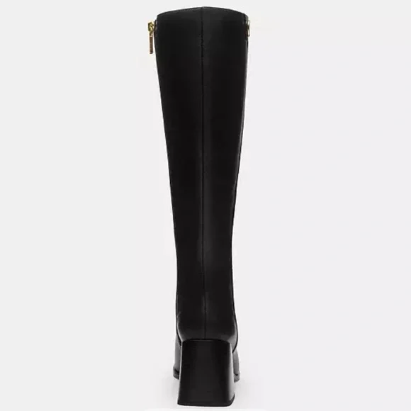 Coach Black Knee-High Block Heel Leather Boots 🖤 - Picture 6 of 16